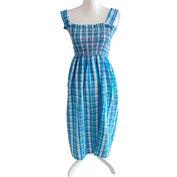 Nicholas Plaid Smocked Apron Dress Size 4 - Picture 4 of 6